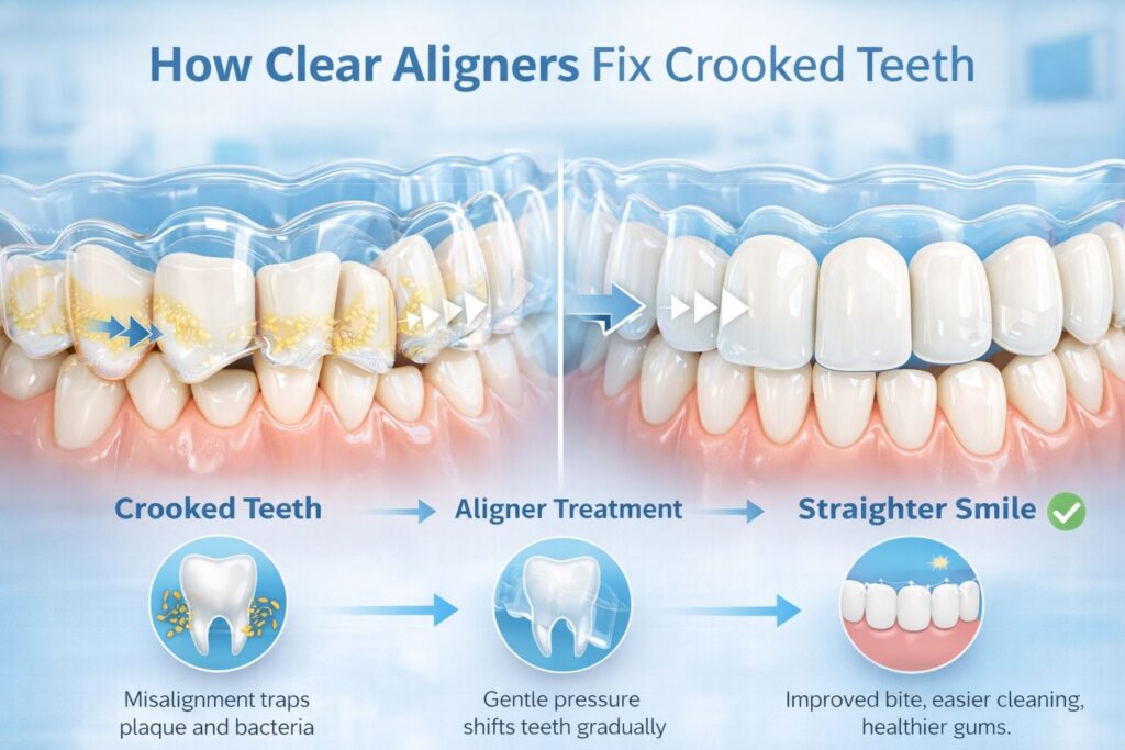 clear aligners fix crooked teeth