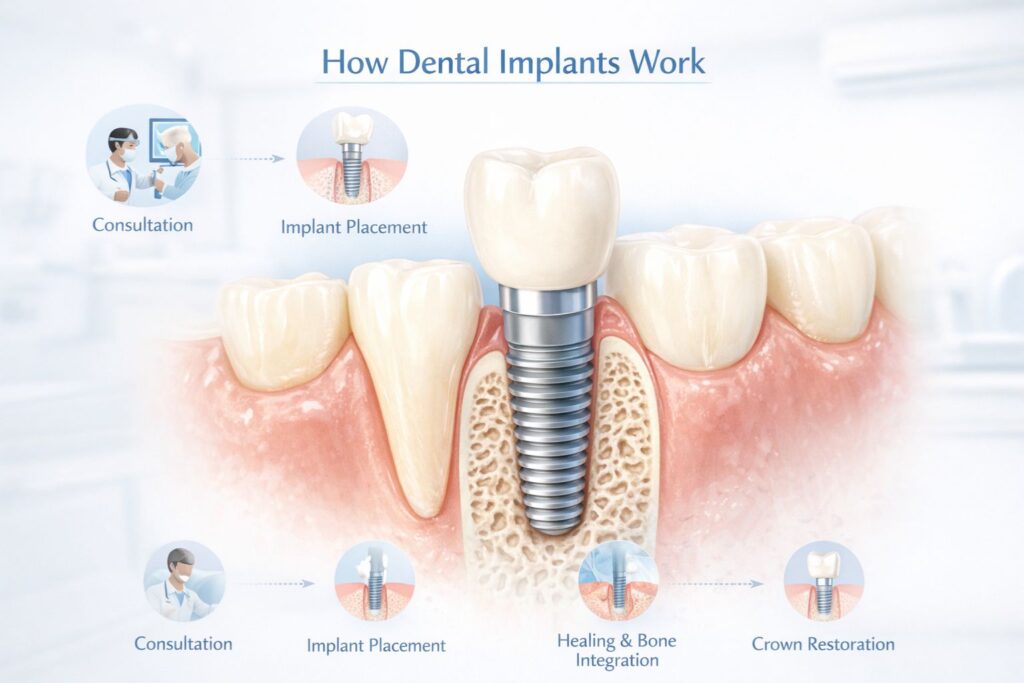 how dental implants work