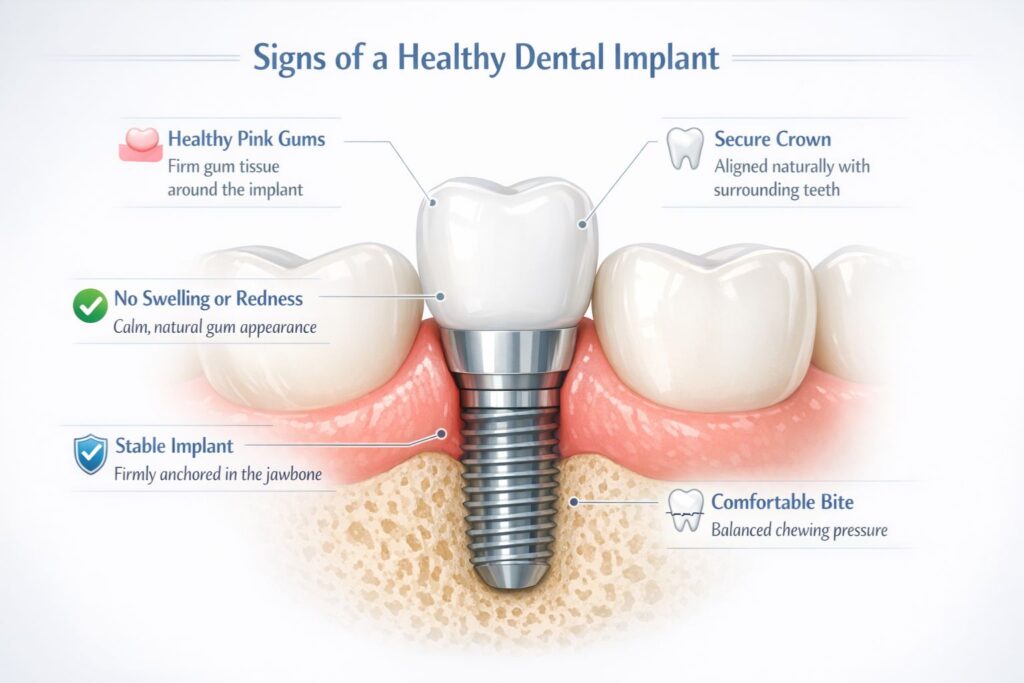 signs of a healthy dental implants